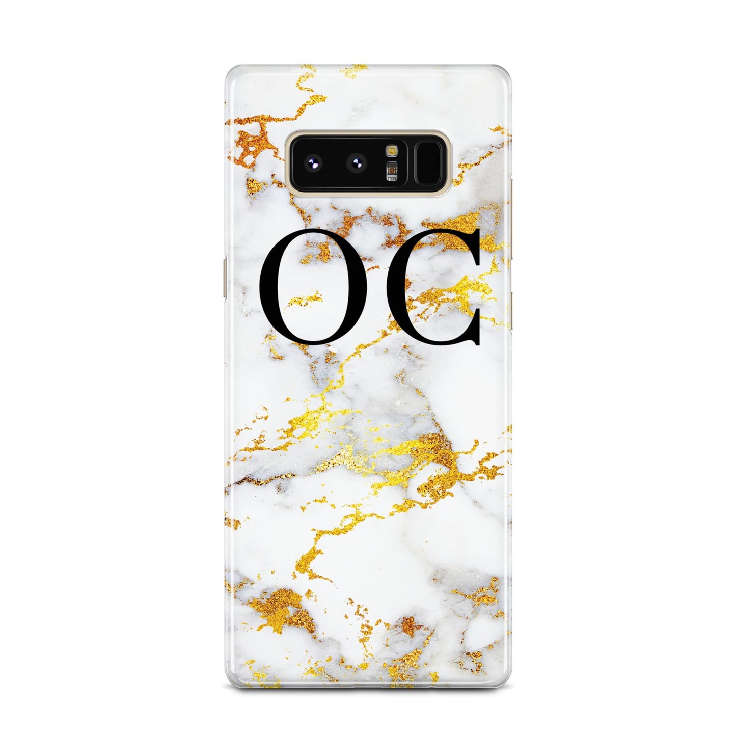 Personalised Gold Marble Initials Monogram Samsung Galaxy Note 8 Case
