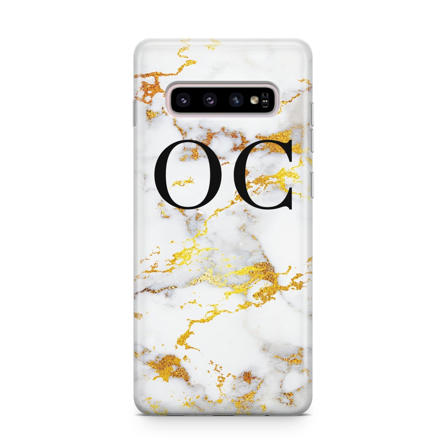 Personalised Gold Marble Initials Monogram Samsung Galaxy S10 Plus Case