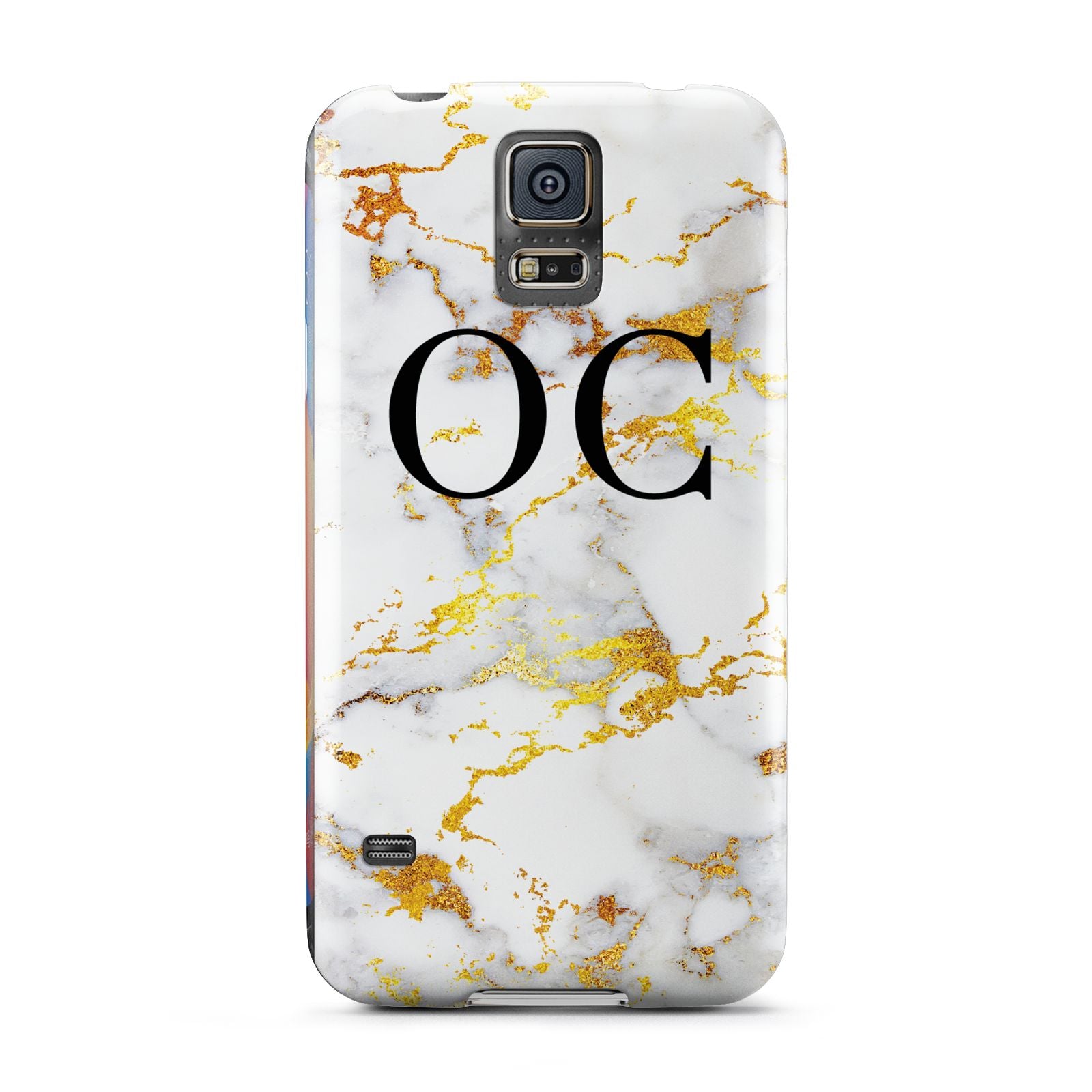 Personalised Gold Marble Initials Monogram Samsung Galaxy S5 Case