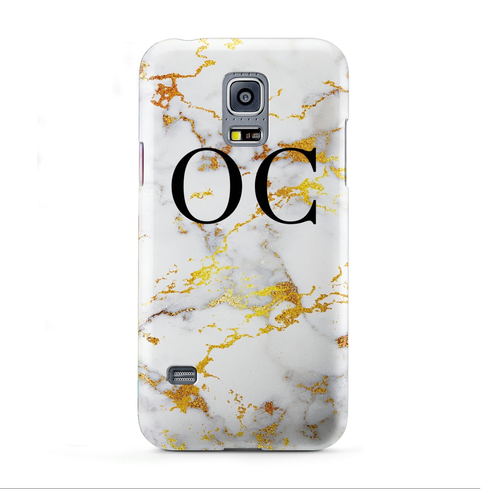 Personalised Gold Marble Initials Monogram Samsung Galaxy S5 Mini Case