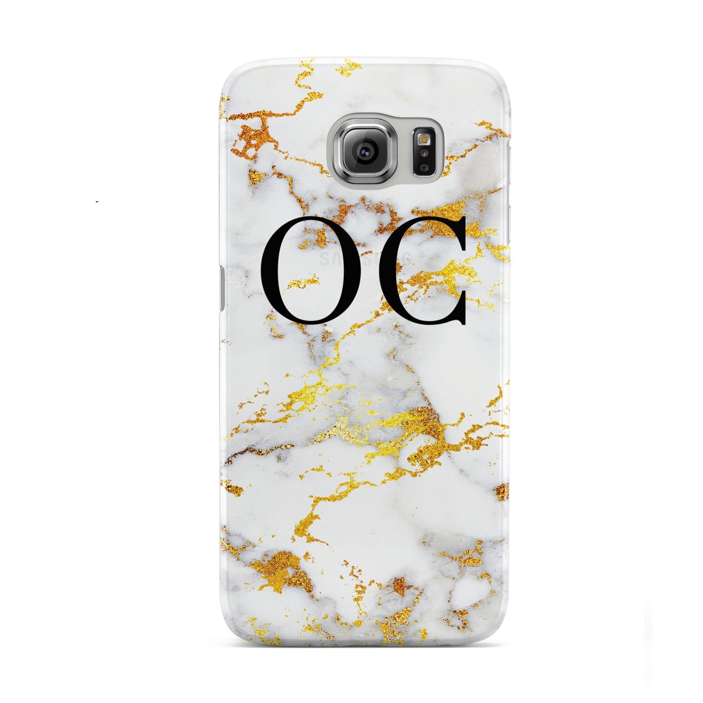 Personalised Gold Marble Initials Monogram Samsung Galaxy S6 Case