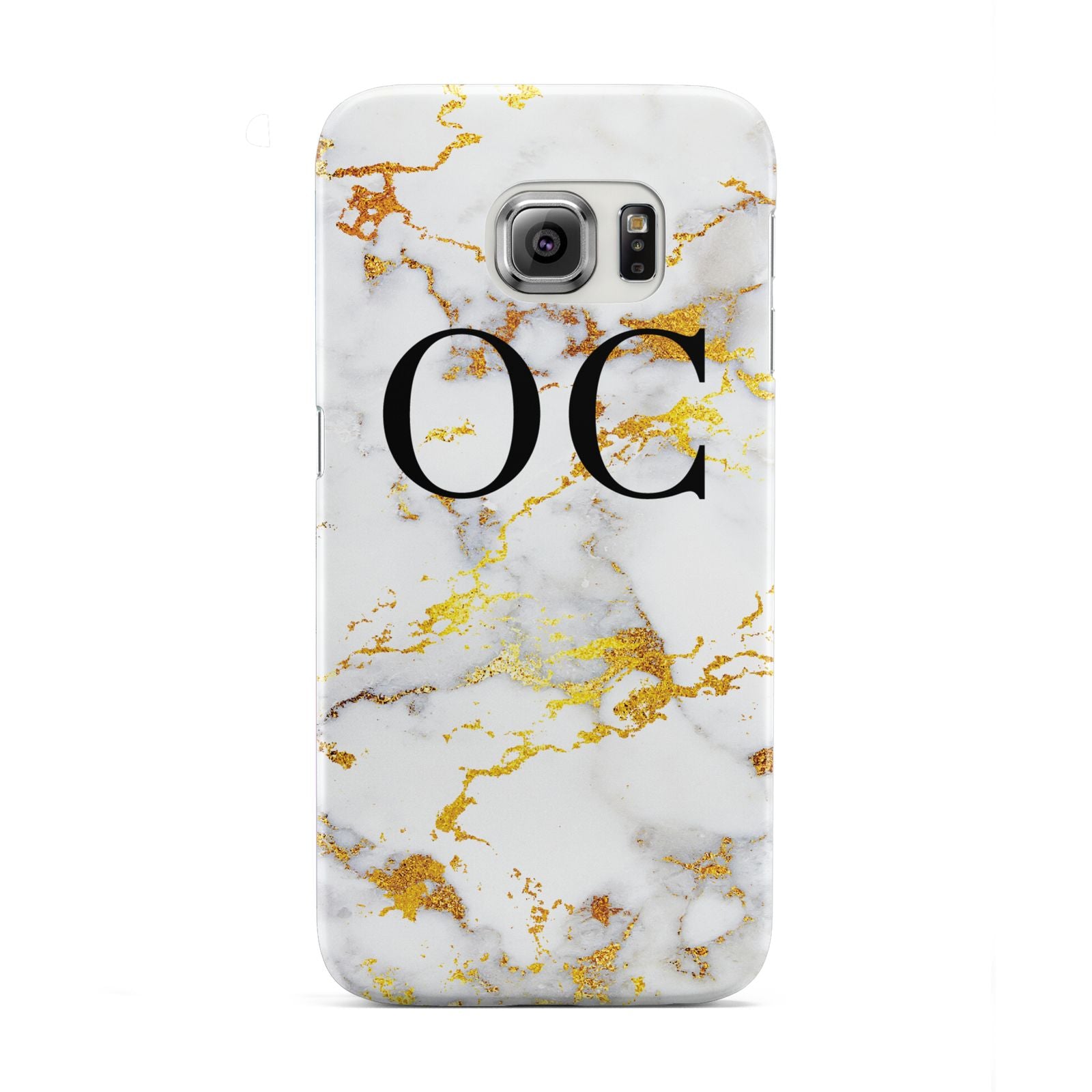 Personalised Gold Marble Initials Monogram Samsung Galaxy S6 Edge Case