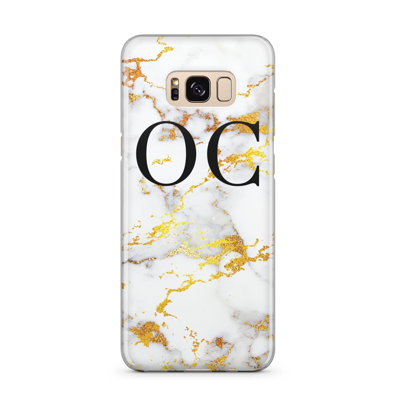 Personalised Gold Marble Initials Monogram Samsung Galaxy S8 Plus Case