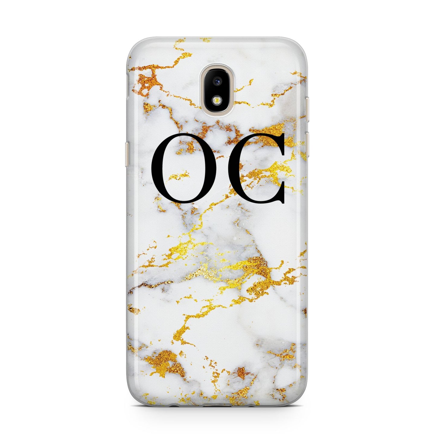 Personalised Gold Marble Initials Monogram Samsung J5 2017 Case