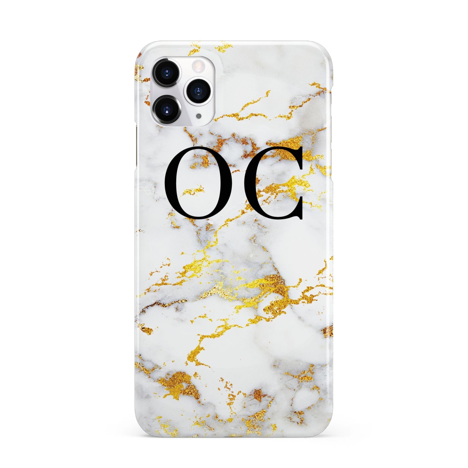 Personalised Gold Marble Initials Monogram iPhone 11 Pro Max 3D Snap Case