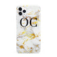 Personalised Gold Marble Initials Monogram iPhone 11 Pro Max 3D Tough Case