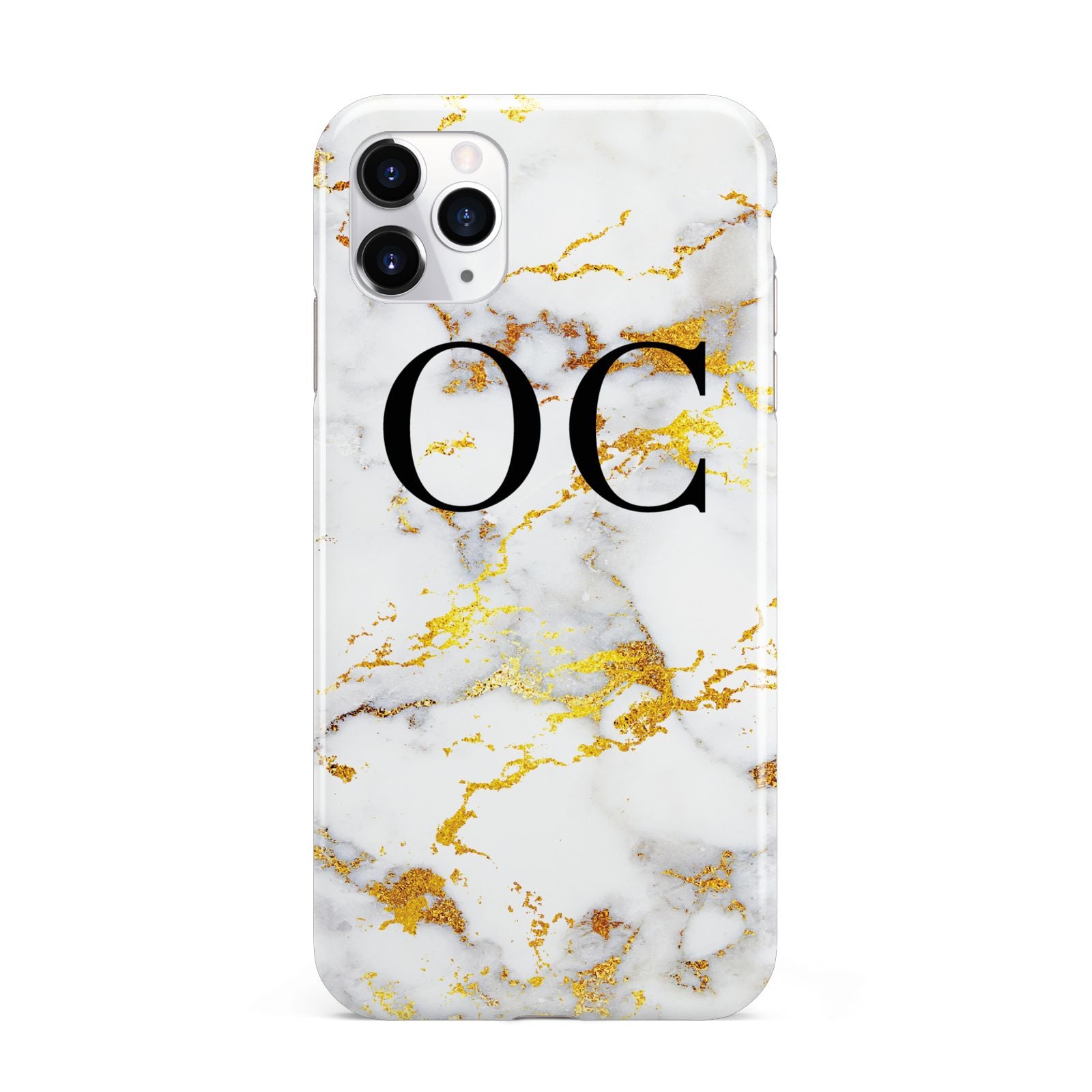 Personalised Gold Marble Initials Monogram iPhone 11 Pro Max 3D Tough Case