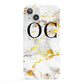 Personalised Gold Marble Initials Monogram iPhone 13 Full Wrap 3D Snap Case