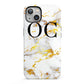 Personalised Gold Marble Initials Monogram iPhone 13 Full Wrap 3D Tough Case