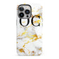 Personalised Gold Marble Initials Monogram iPhone 13 Pro Full Wrap 3D Tough Case
