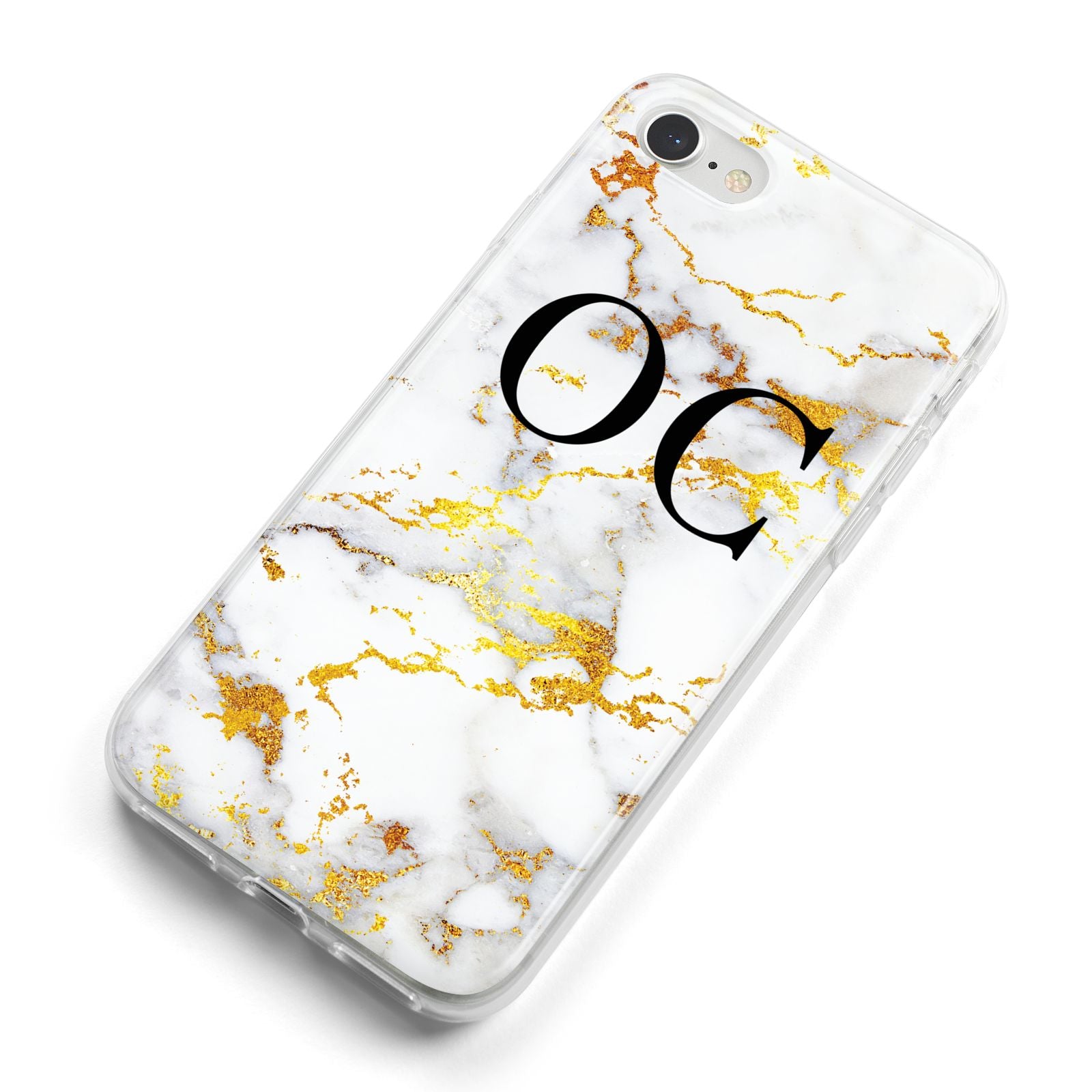 Personalised Gold Marble Initials Monogram iPhone 8 Bumper Case on Silver iPhone Alternative Image