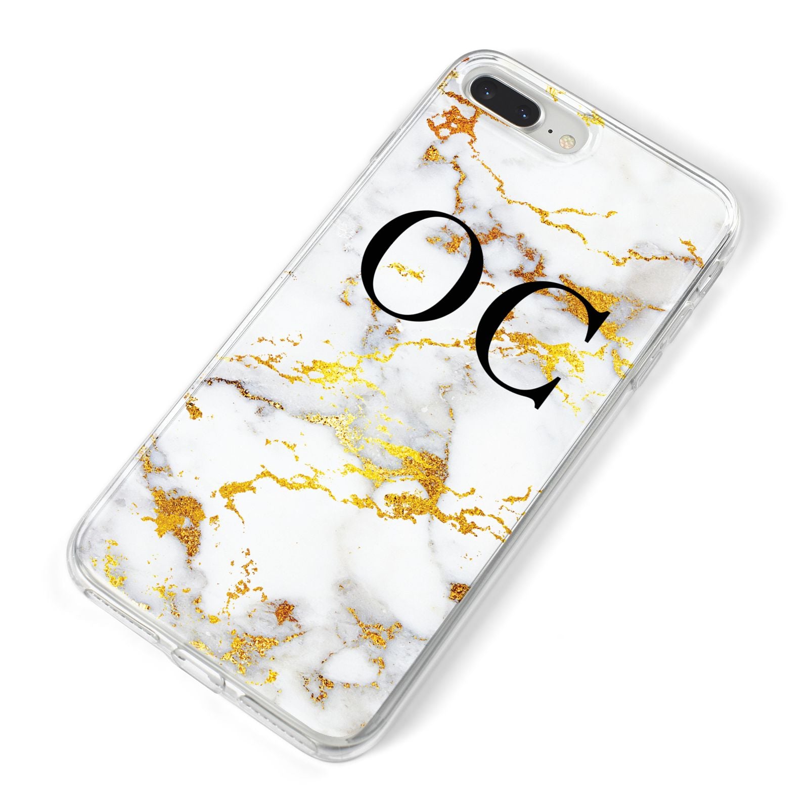 Personalised Gold Marble Initials Monogram iPhone 8 Plus Bumper Case on Silver iPhone Alternative Image