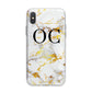 Personalised Gold Marble Initials Monogram iPhone X Bumper Case on Silver iPhone Alternative Image 1