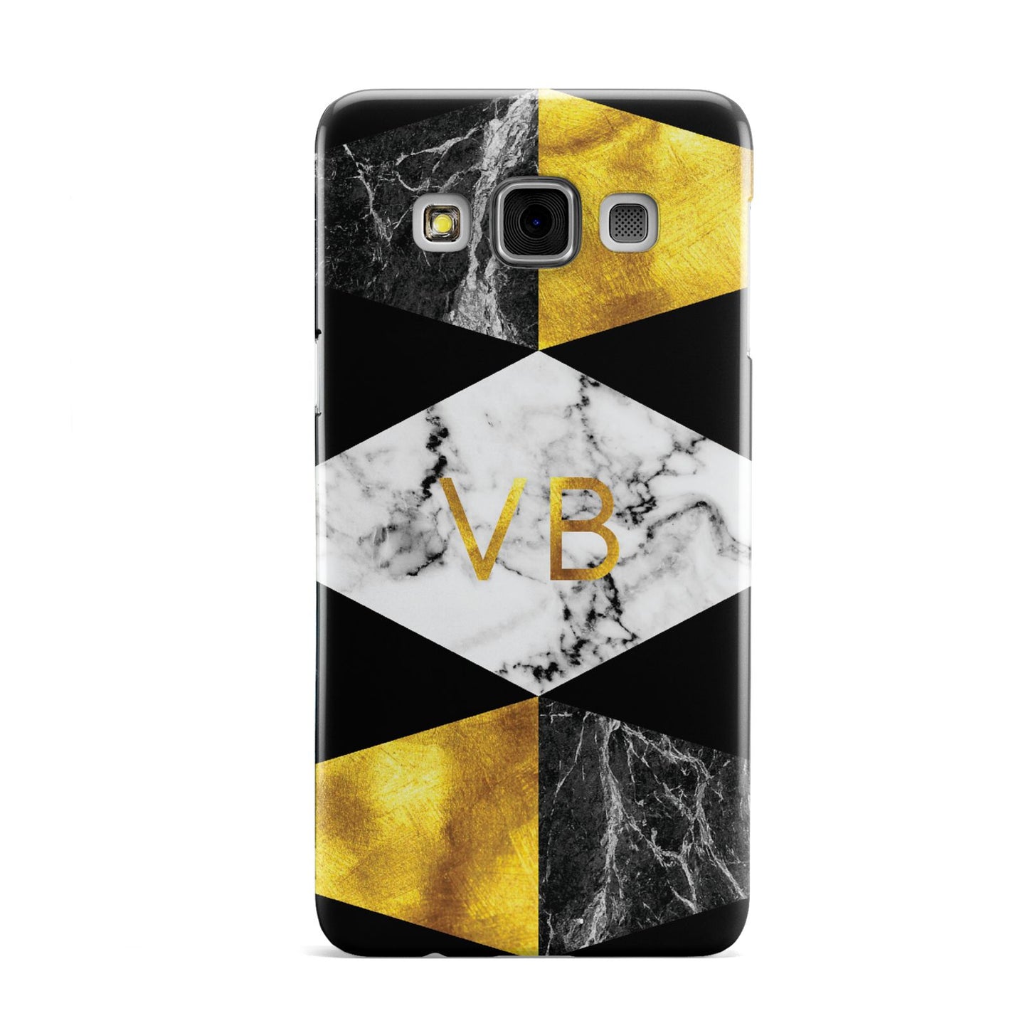 Personalised Gold Marble Initials Samsung Galaxy A3 Case