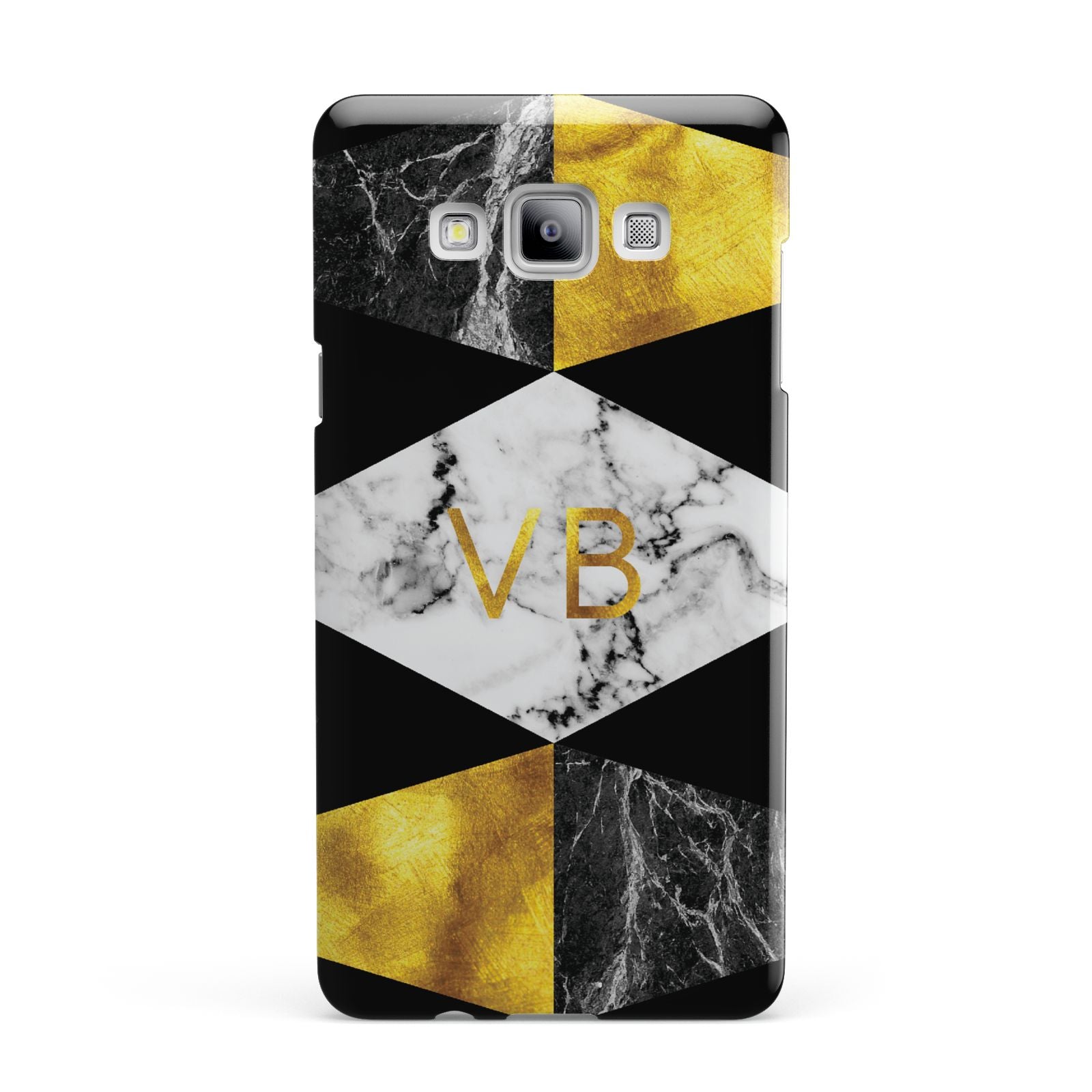 Personalised Gold Marble Initials Samsung Galaxy A7 2015 Case