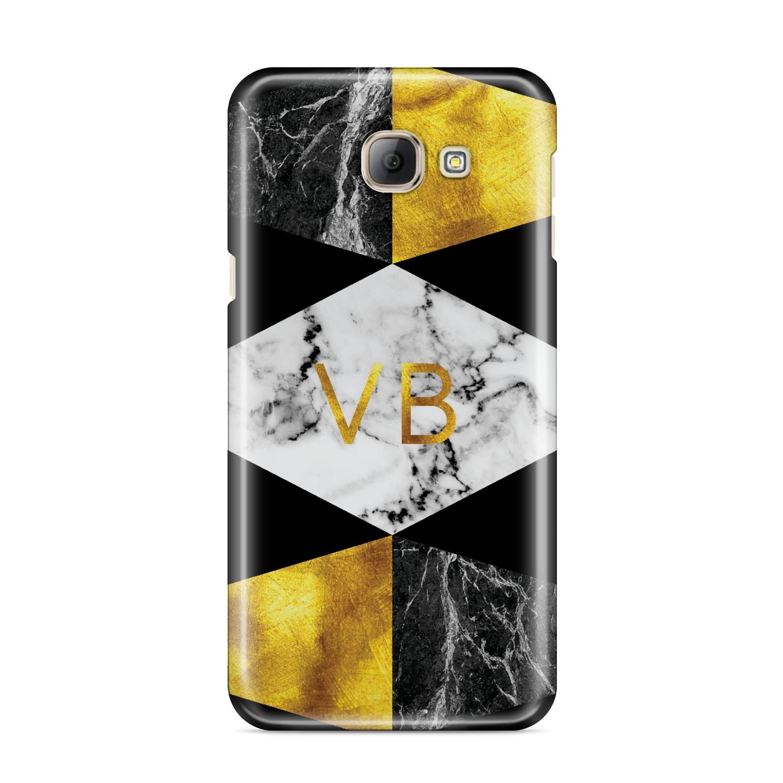 Personalised Gold Marble Initials Samsung Galaxy A8 2016 Case