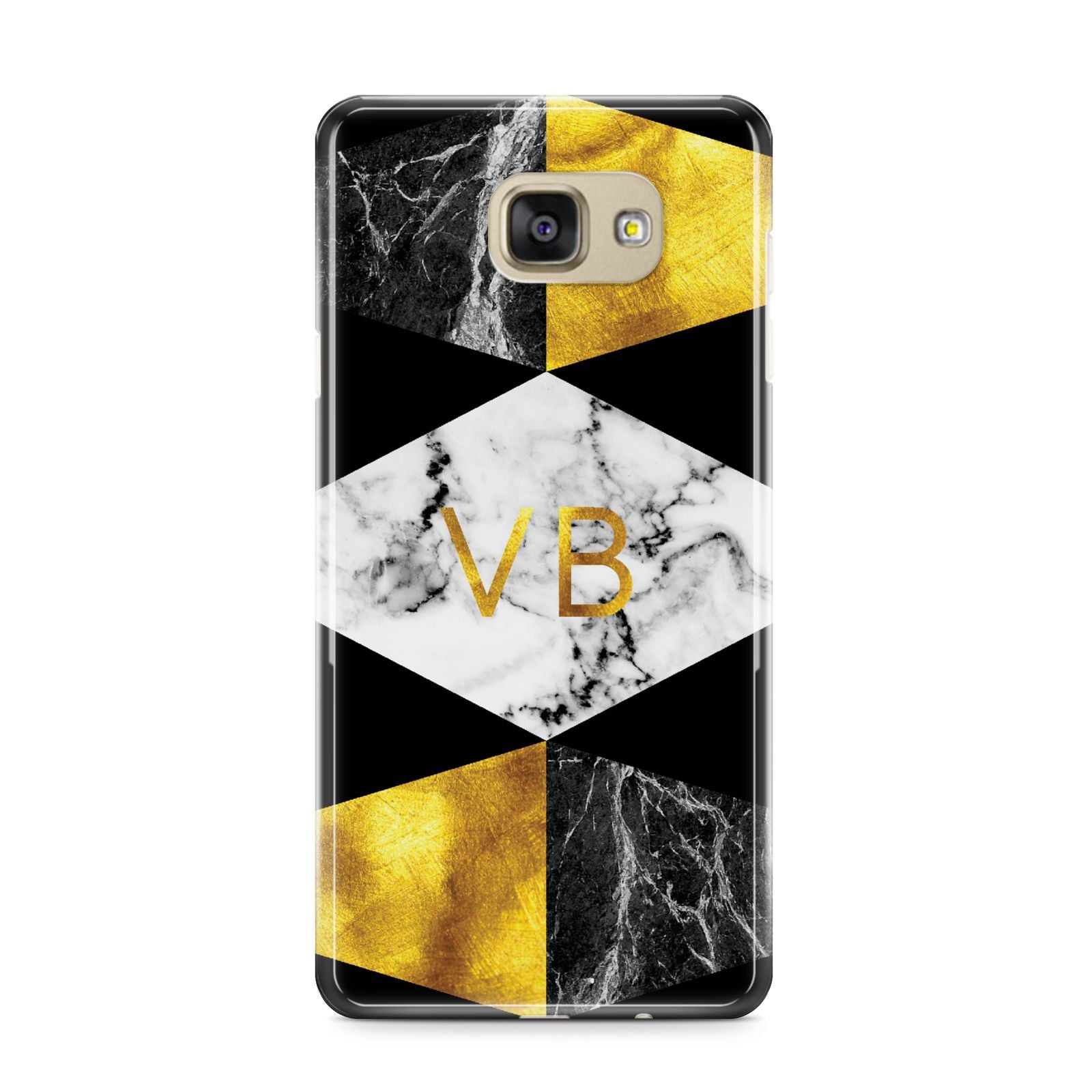 Personalised Gold Marble Initials Samsung Galaxy A9 2016 Case on gold phone