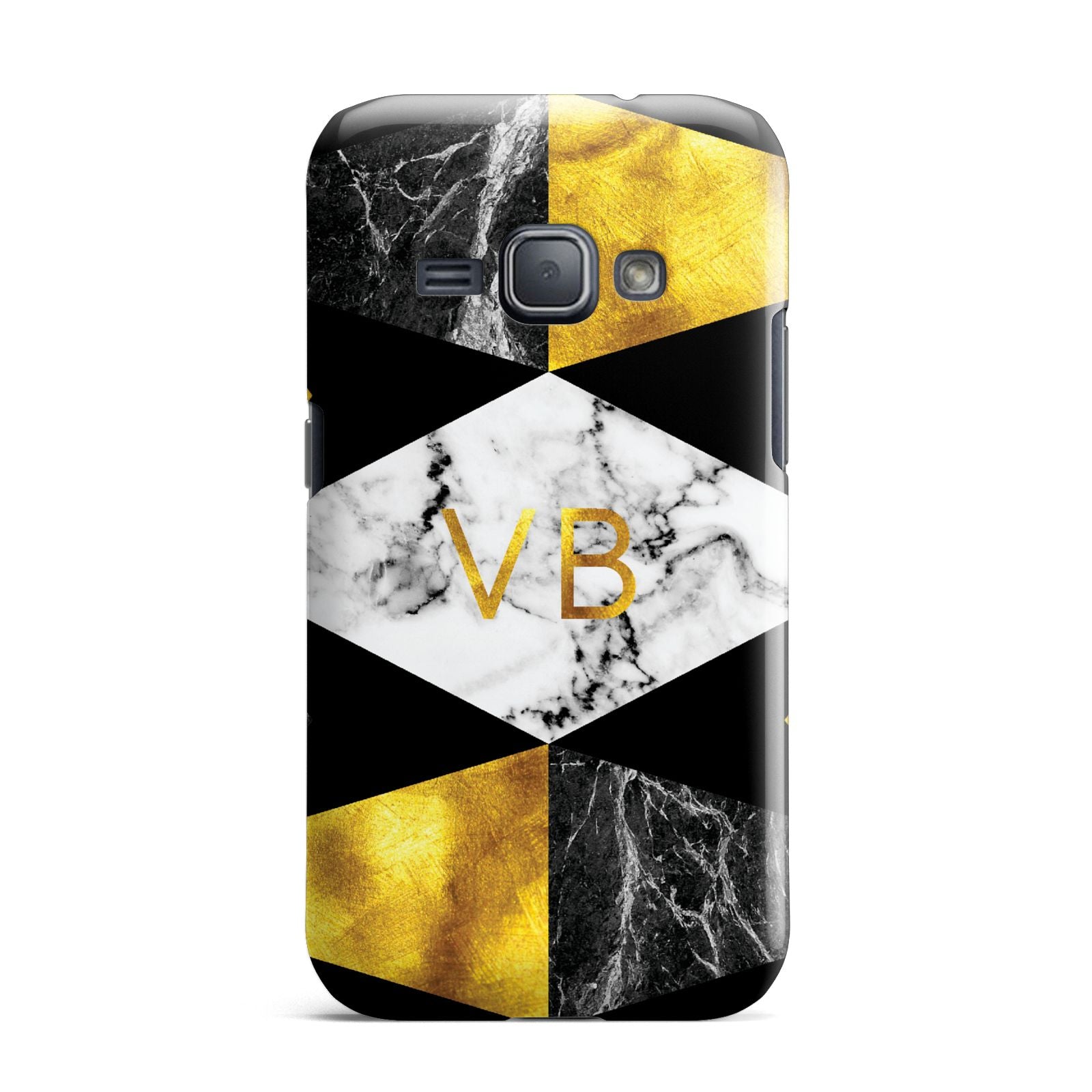 Personalised Gold Marble Initials Samsung Galaxy J1 2016 Case