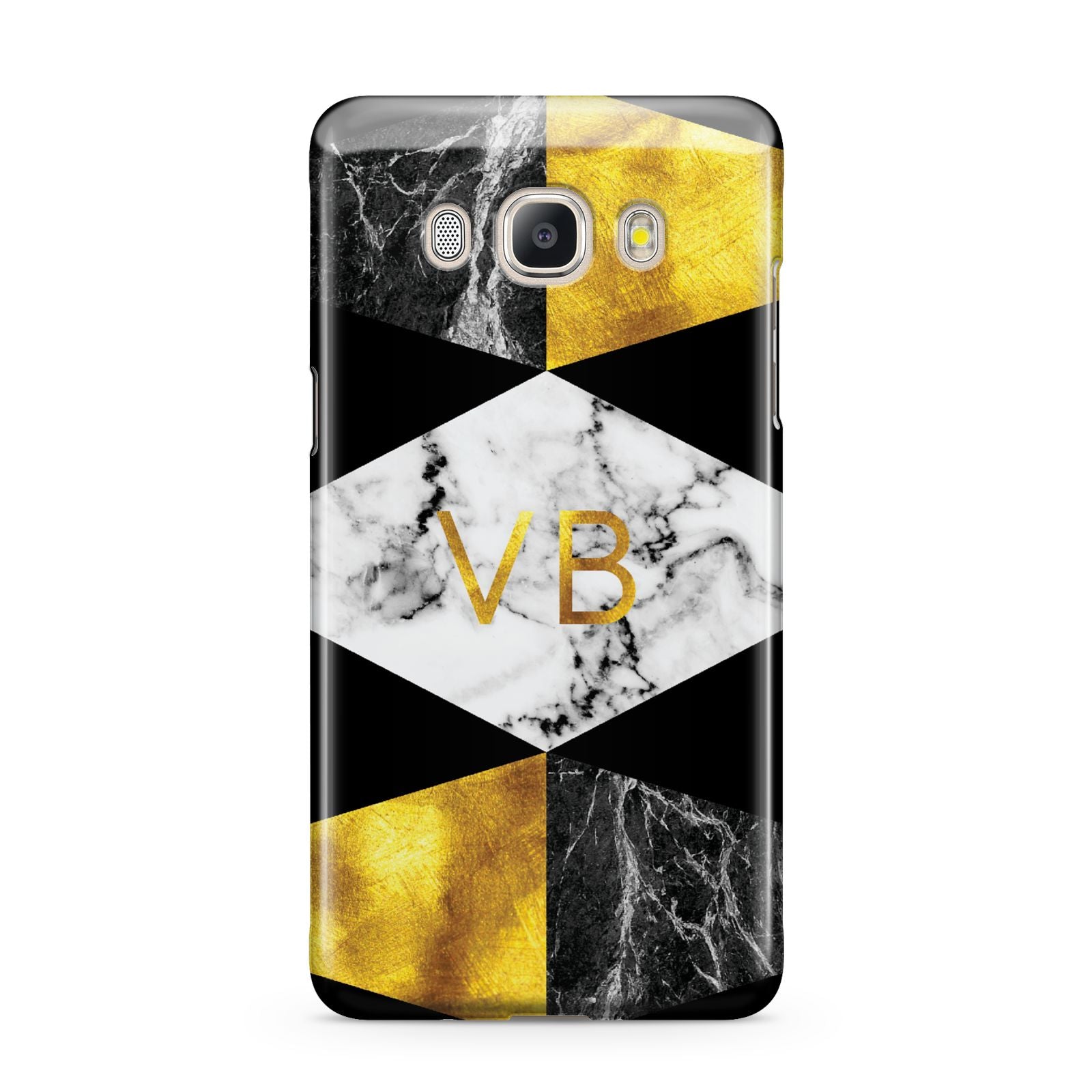 Personalised Gold Marble Initials Samsung Galaxy J5 2016 Case