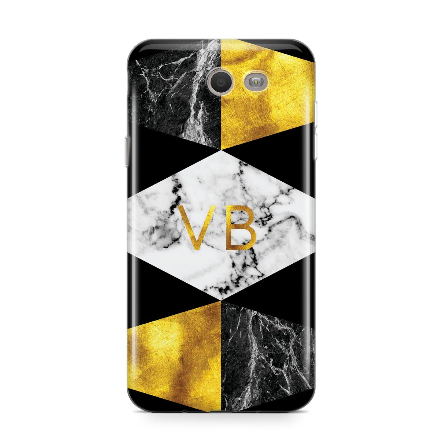Personalised Gold Marble Initials Samsung Galaxy J7 2017 Case