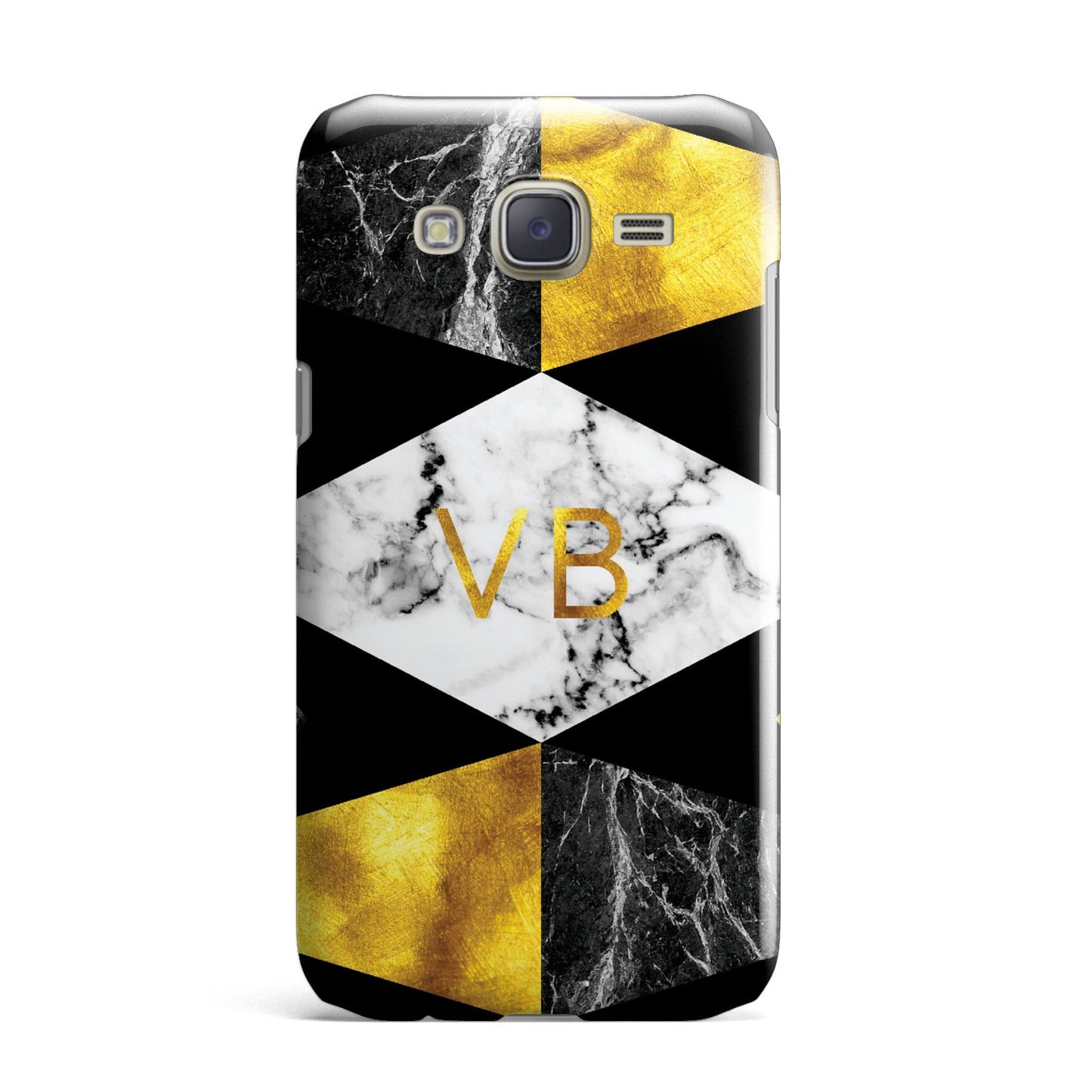 Personalised Gold Marble Initials Samsung Galaxy J7 Case