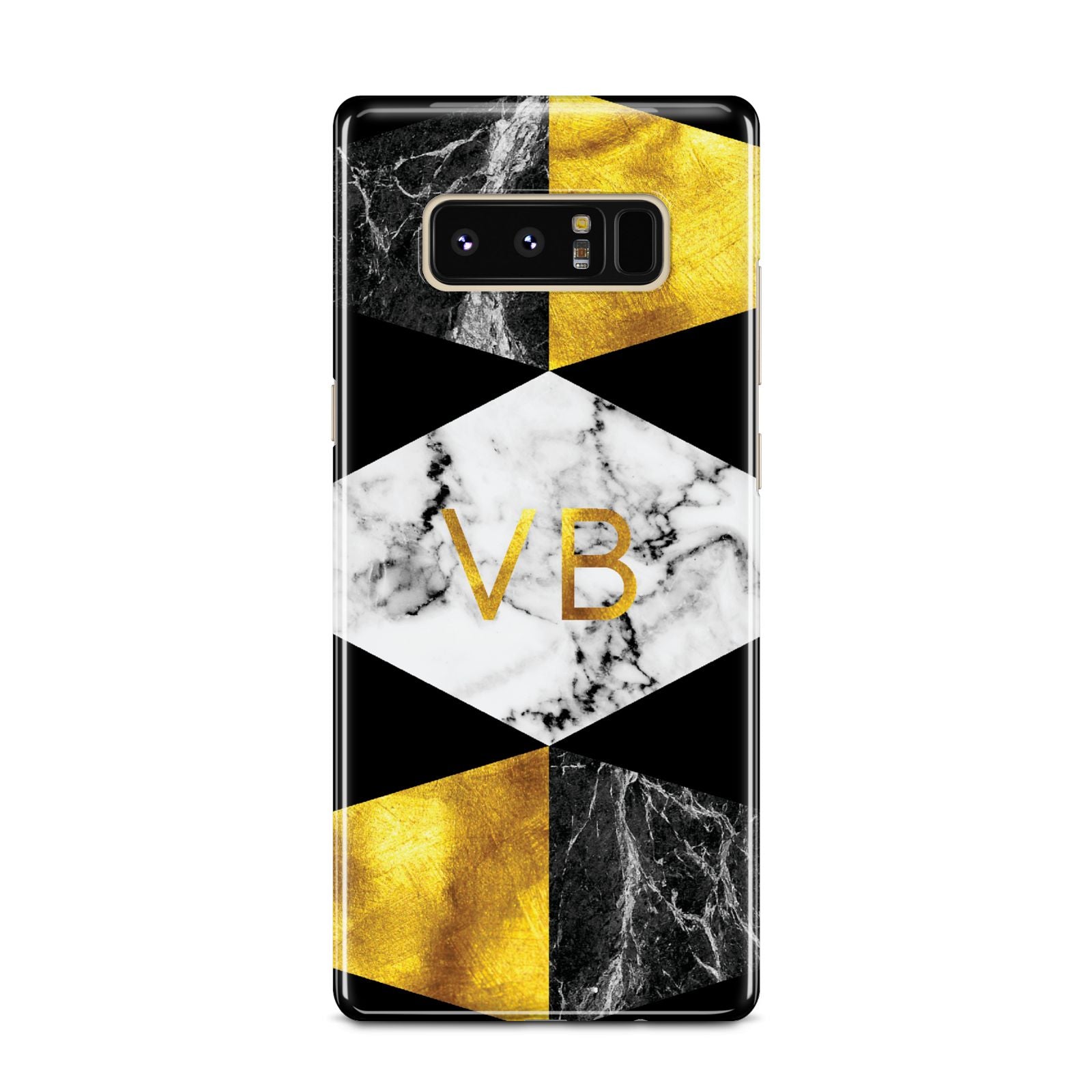 Personalised Gold Marble Initials Samsung Galaxy Note 8 Case