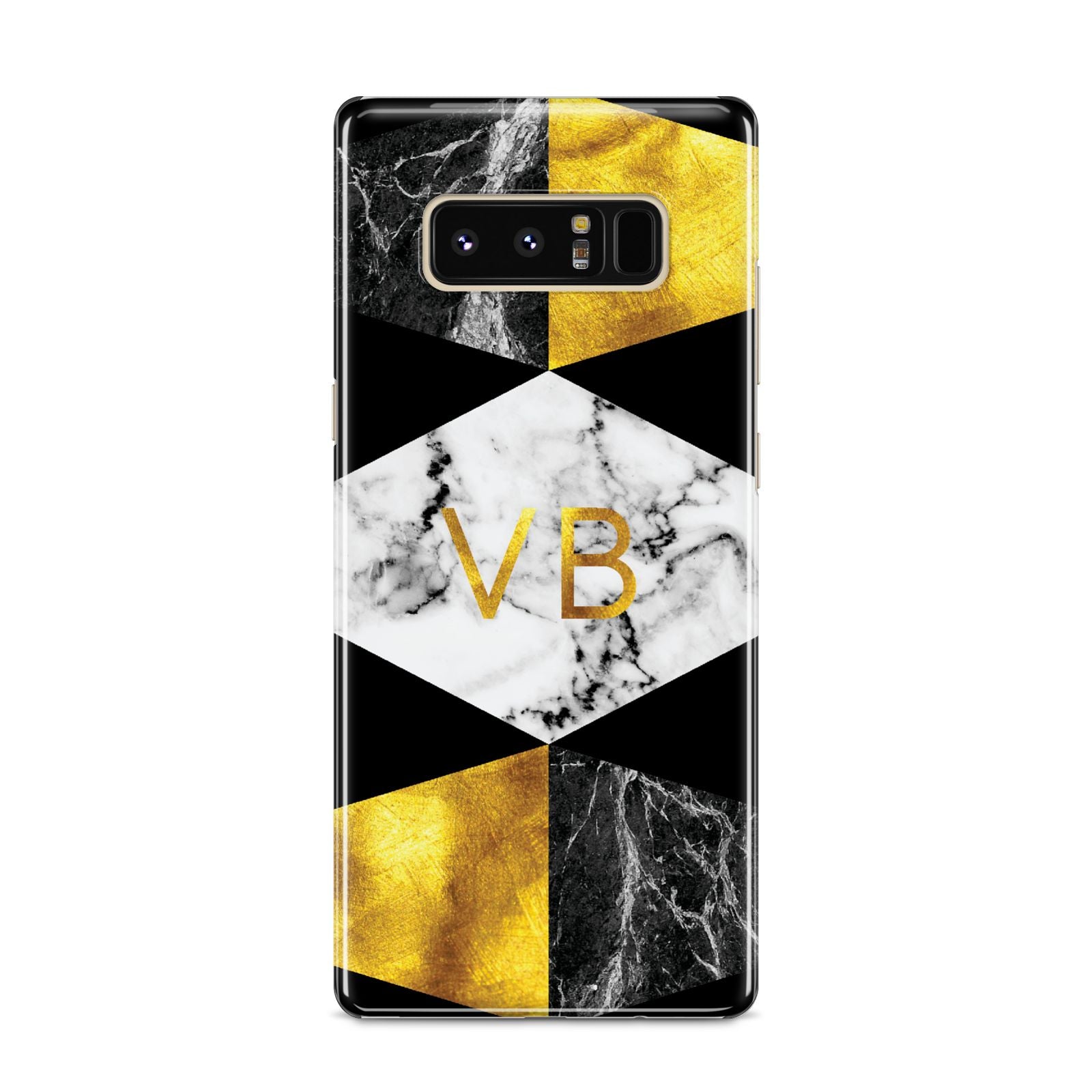 Personalised Gold Marble Initials Samsung Galaxy S8 Case