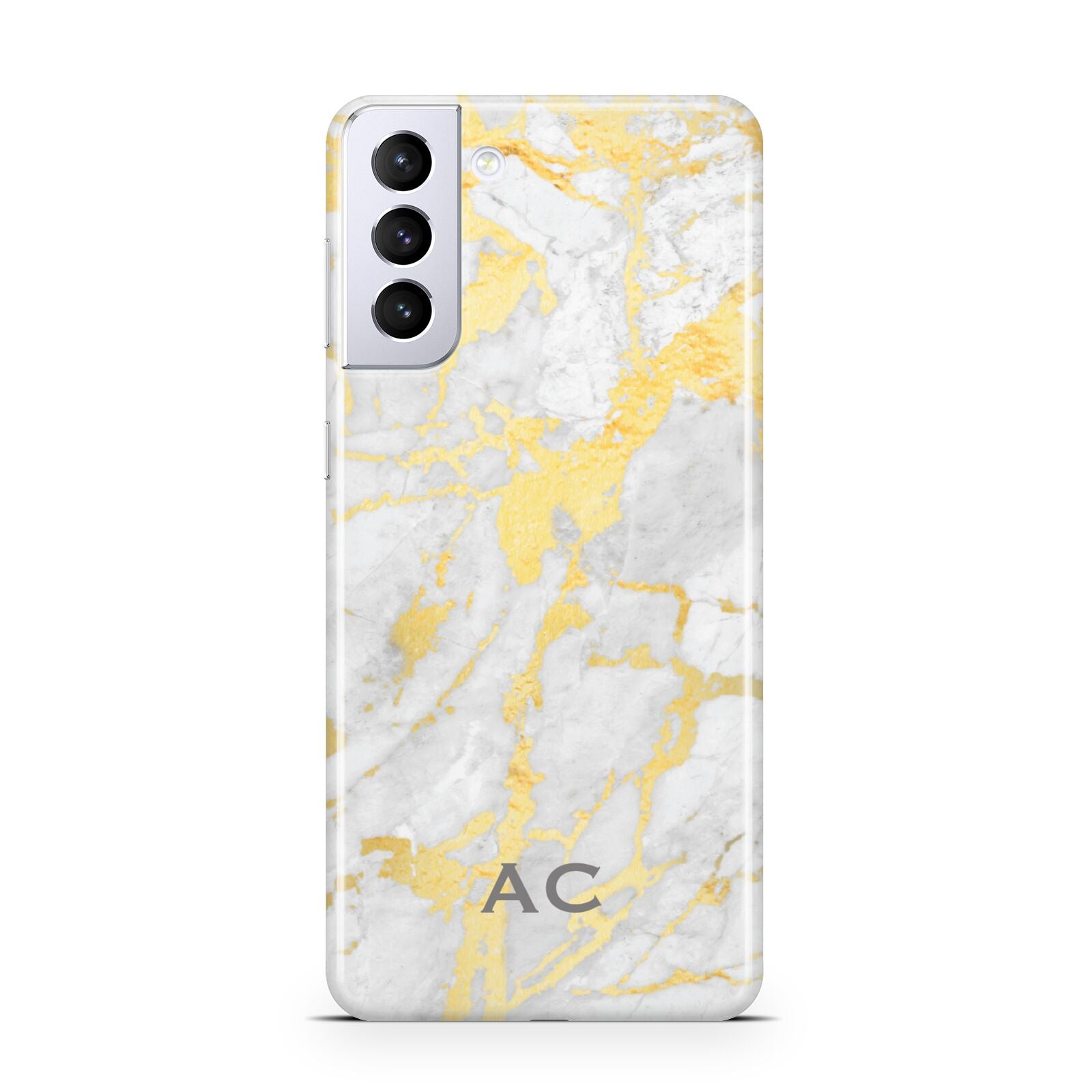 Personalised Gold Marble Initials Samsung S21 Plus Phone Case