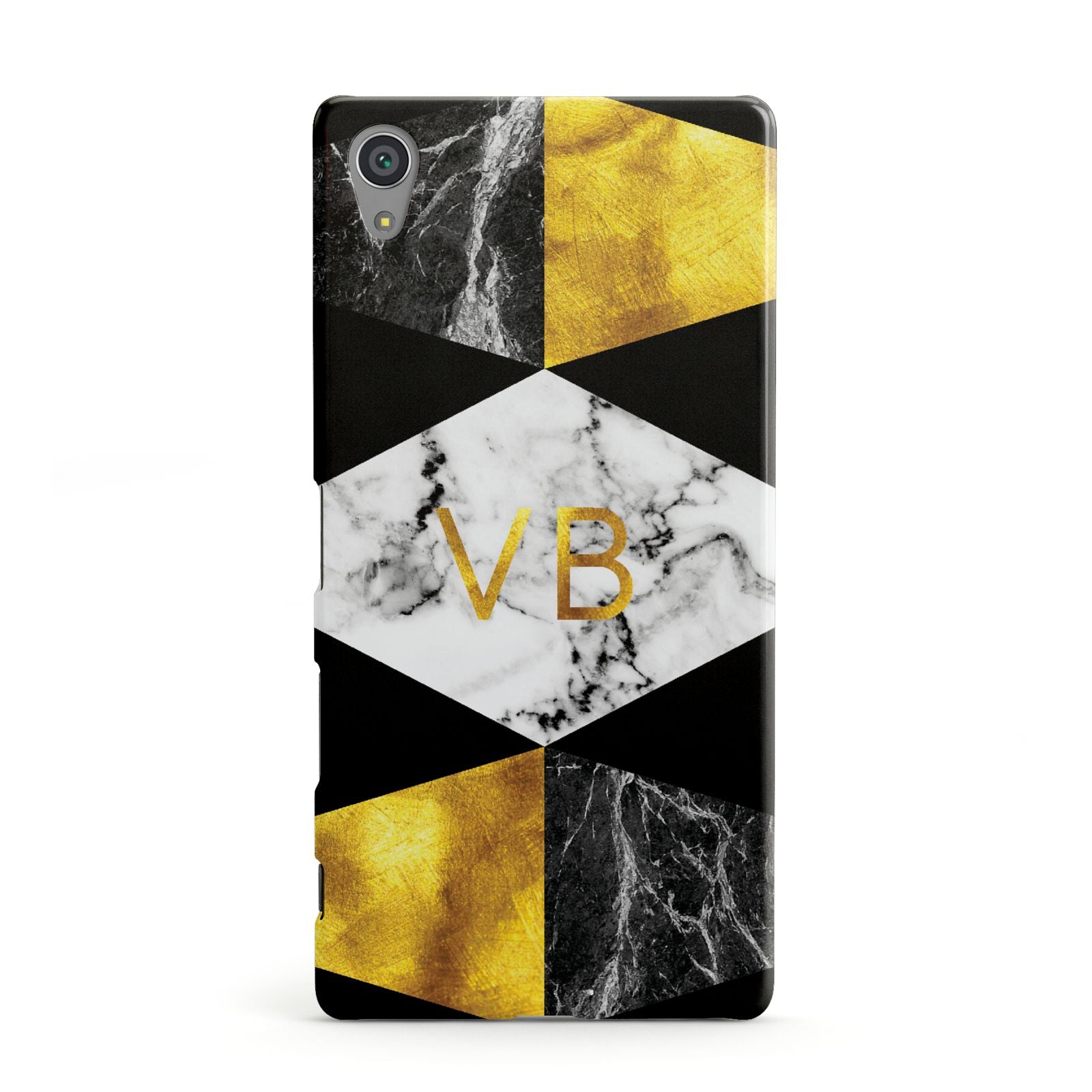 Personalised Gold Marble Initials Sony Xperia Case
