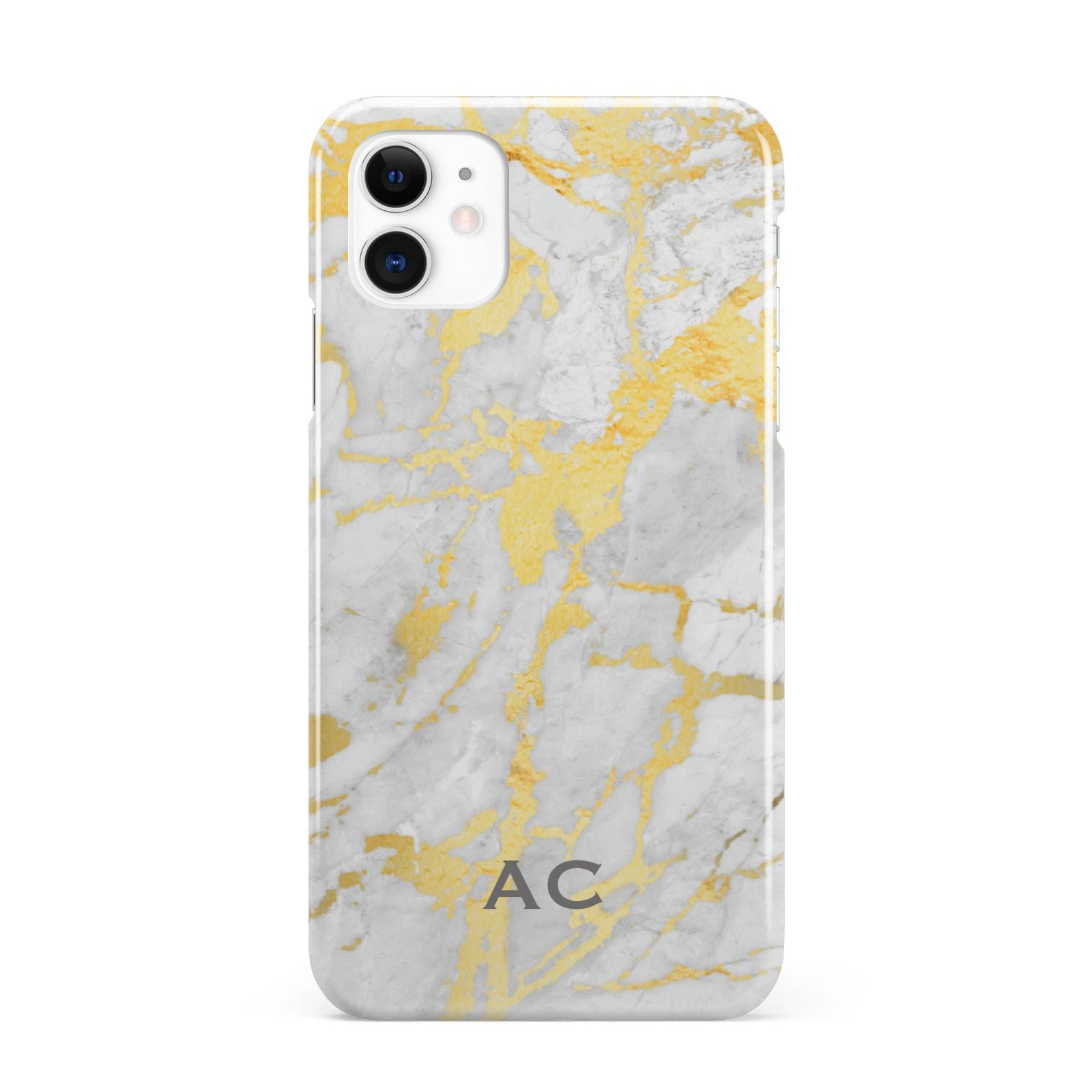 Personalised Gold Marble Initials iPhone 11 3D Snap Case