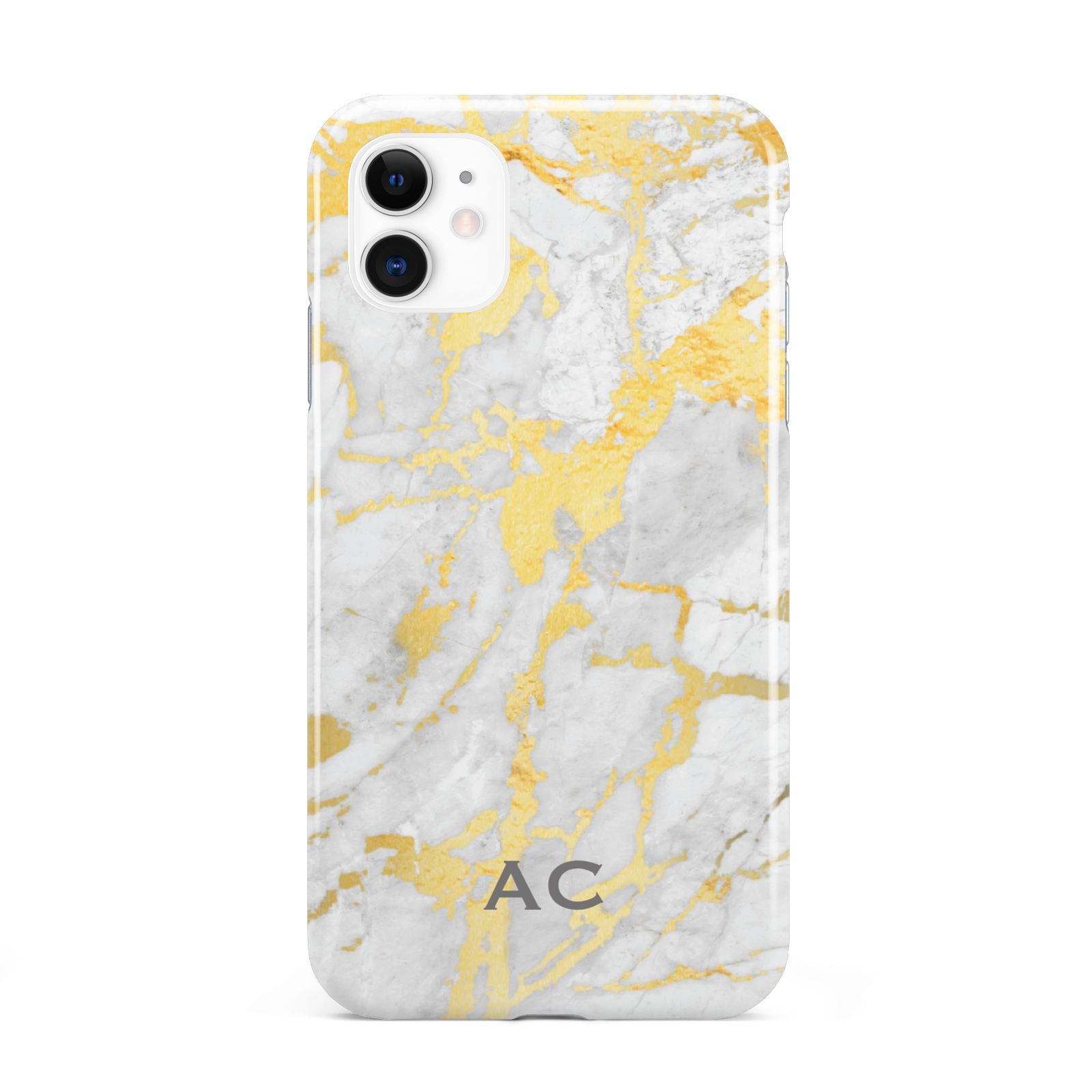 Personalised Gold Marble Initials iPhone 11 3D Tough Case