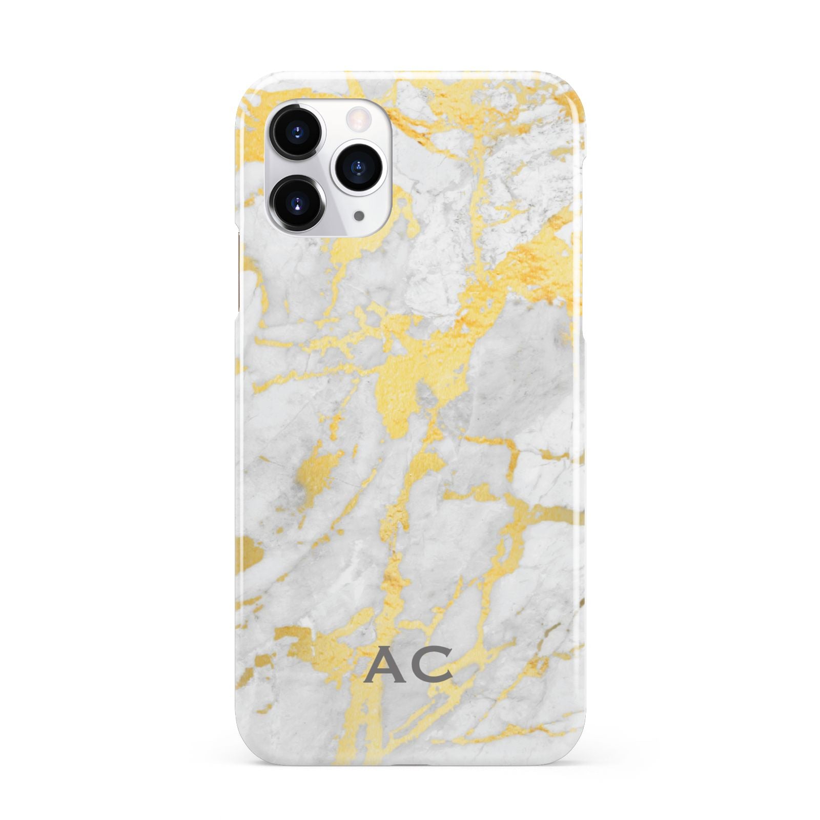 Personalised Gold Marble Initials iPhone 11 Pro 3D Snap Case