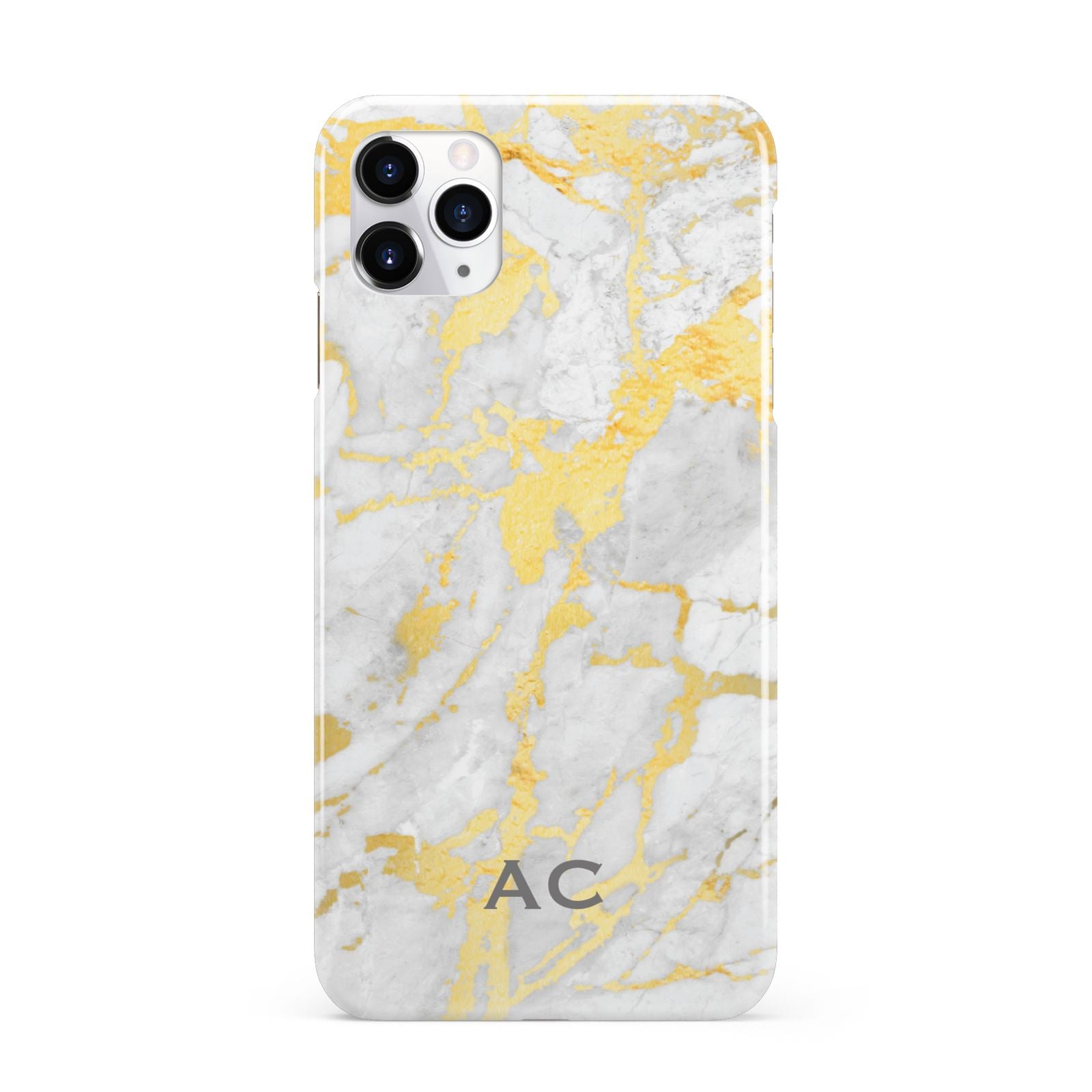 Personalised Gold Marble Initials iPhone 11 Pro Max 3D Snap Case