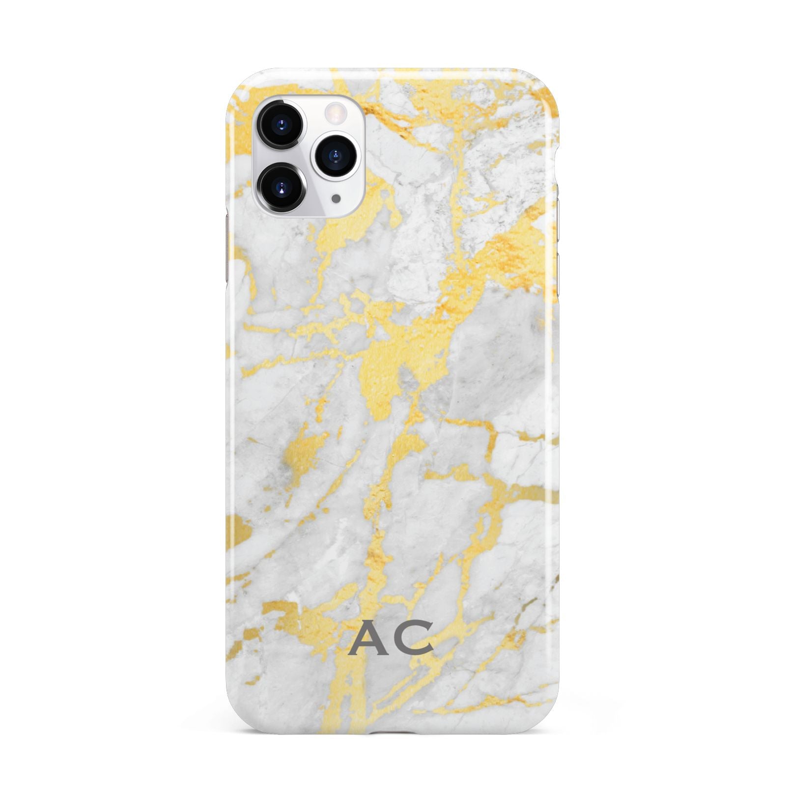 Personalised Gold Marble Initials iPhone 11 Pro Max 3D Tough Case