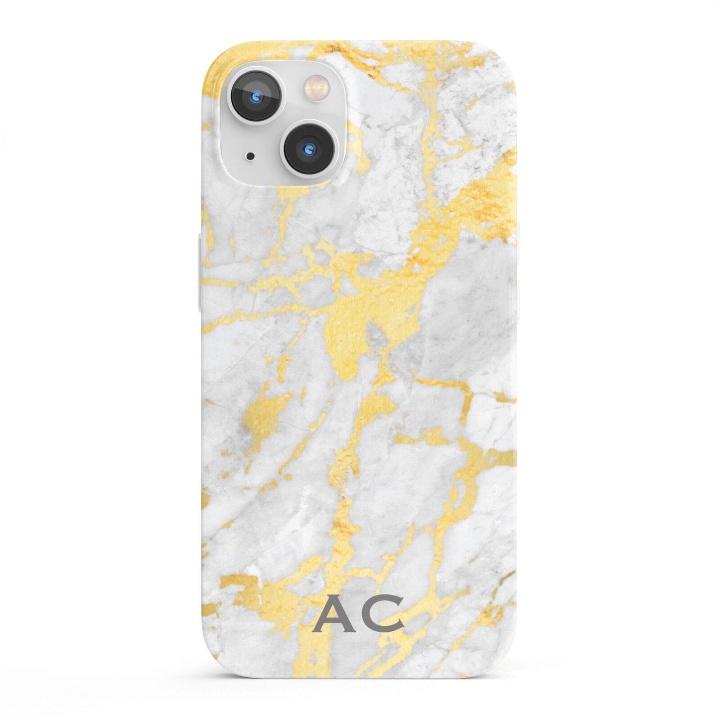 Personalised Gold Marble Initials iPhone 13 Full Wrap 3D Snap Case