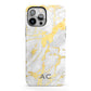 Personalised Gold Marble Initials iPhone 13 Pro Max Full Wrap 3D Tough Case
