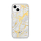 Personalised Gold Marble Initials iPhone 14 Clear Tough Case Starlight