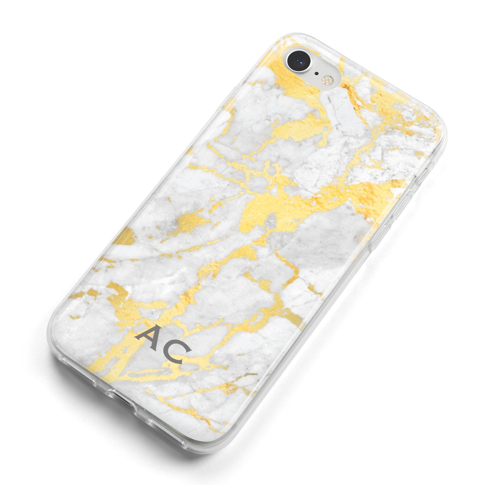 Personalised Gold Marble Initials iPhone 8 Bumper Case on Silver iPhone Alternative Image