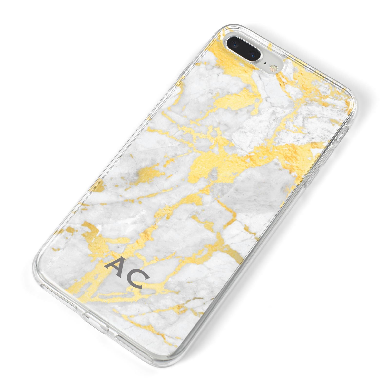 Personalised Gold Marble Initials iPhone 8 Plus Bumper Case on Silver iPhone Alternative Image