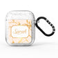 Personalised Gold Marble Pink Name AirPods Glitter Case