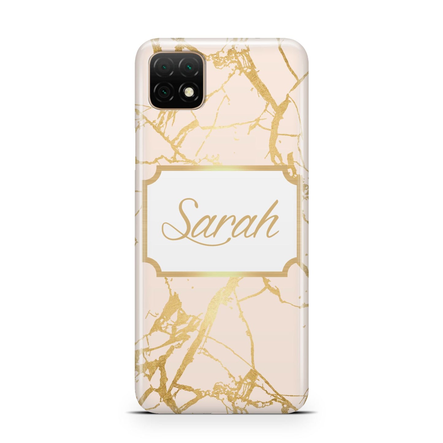 Personalised Gold Marble Pink Name Huawei Enjoy 20 Phone Case
