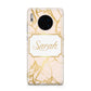 Personalised Gold Marble Pink Name Huawei Mate 30