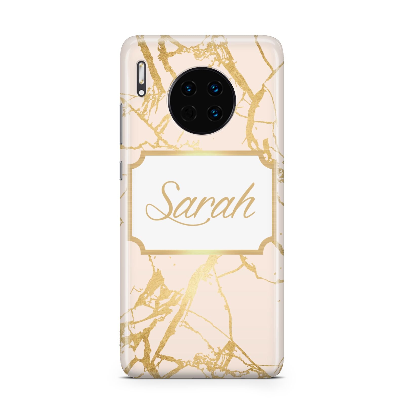 Personalised Gold Marble Pink Name Huawei Mate 30