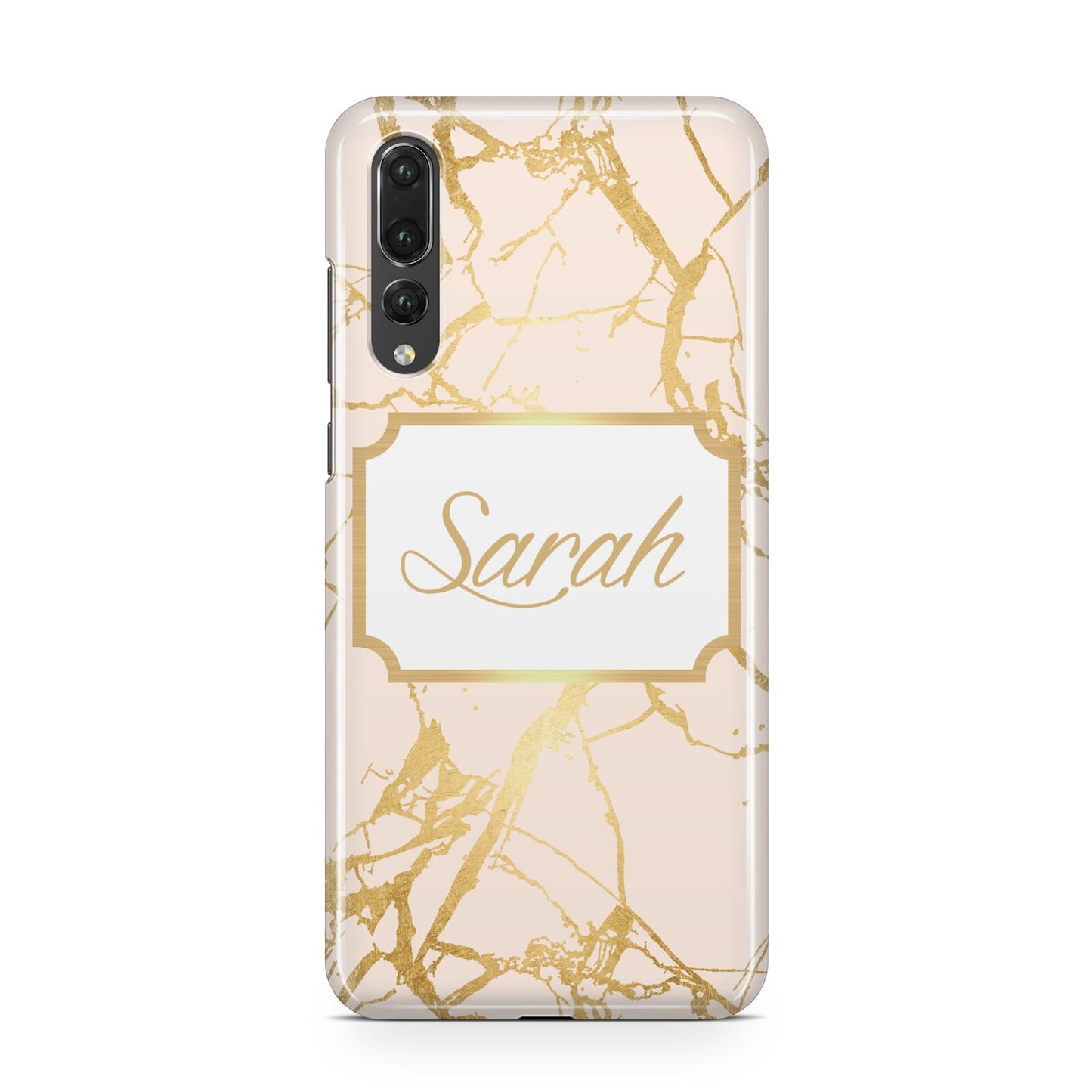 Personalised Gold Marble Pink Name Huawei P20 Pro Phone Case