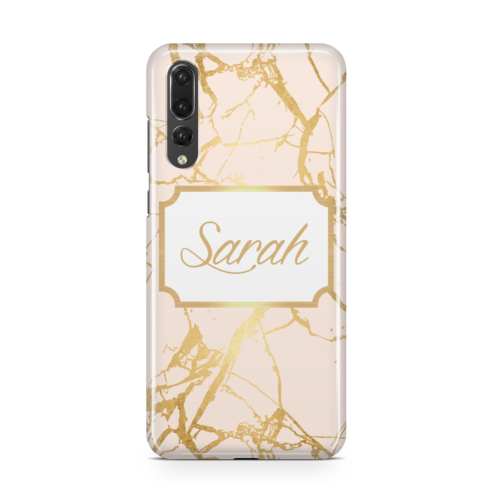 Personalised Gold Marble Pink Name Huawei P20 Pro Phone Case
