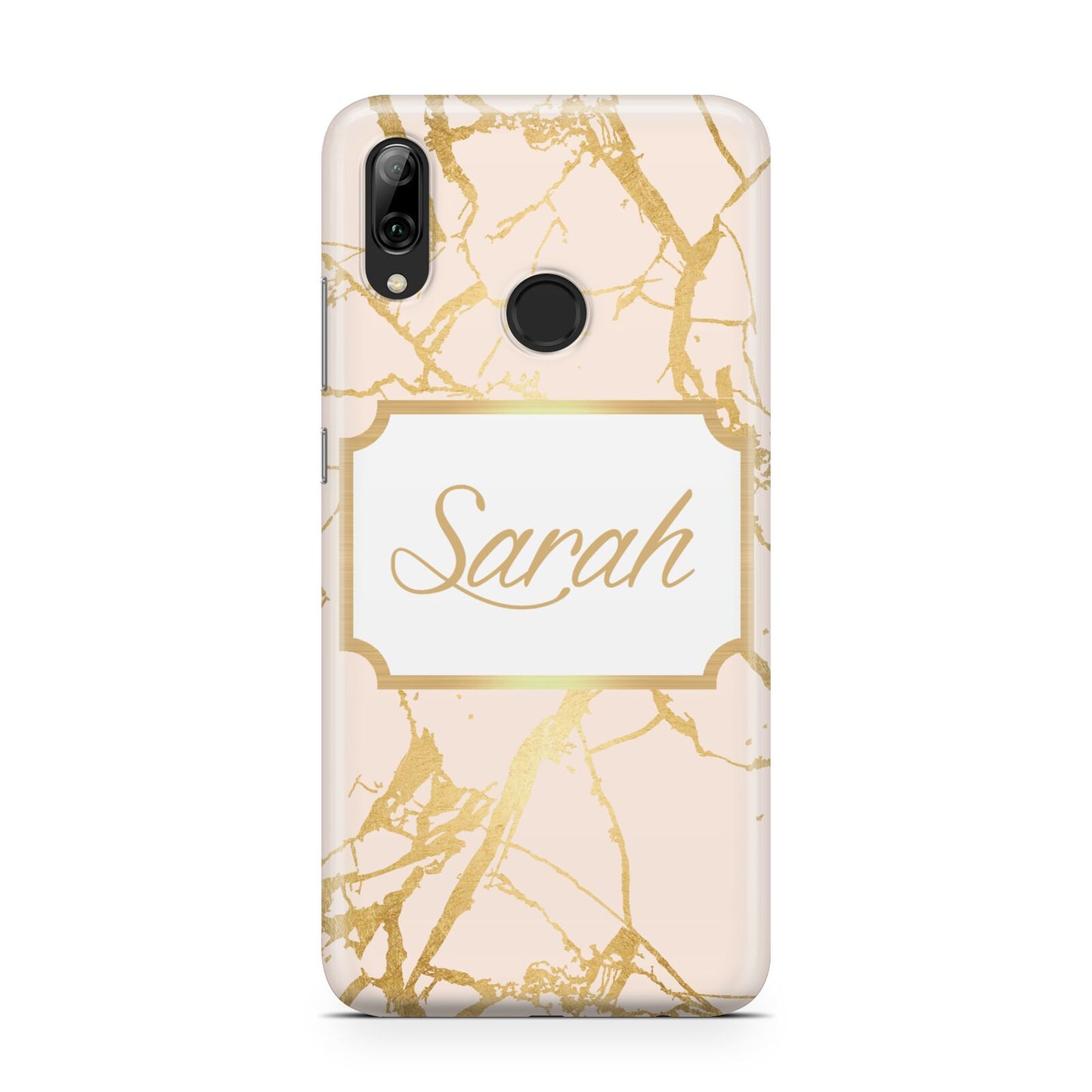 Personalised Gold Marble Pink Name Huawei Y7 2019