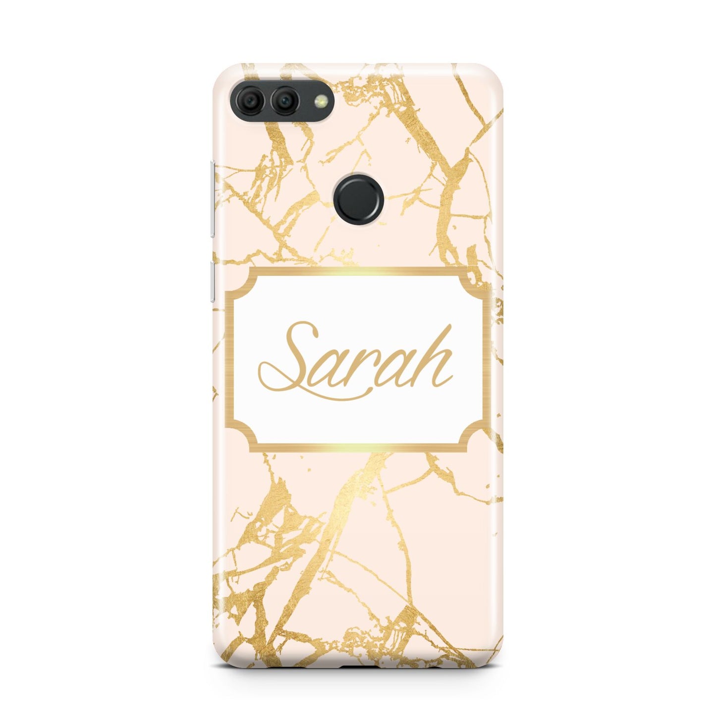 Personalised Gold Marble Pink Name Huawei Y9 2018
