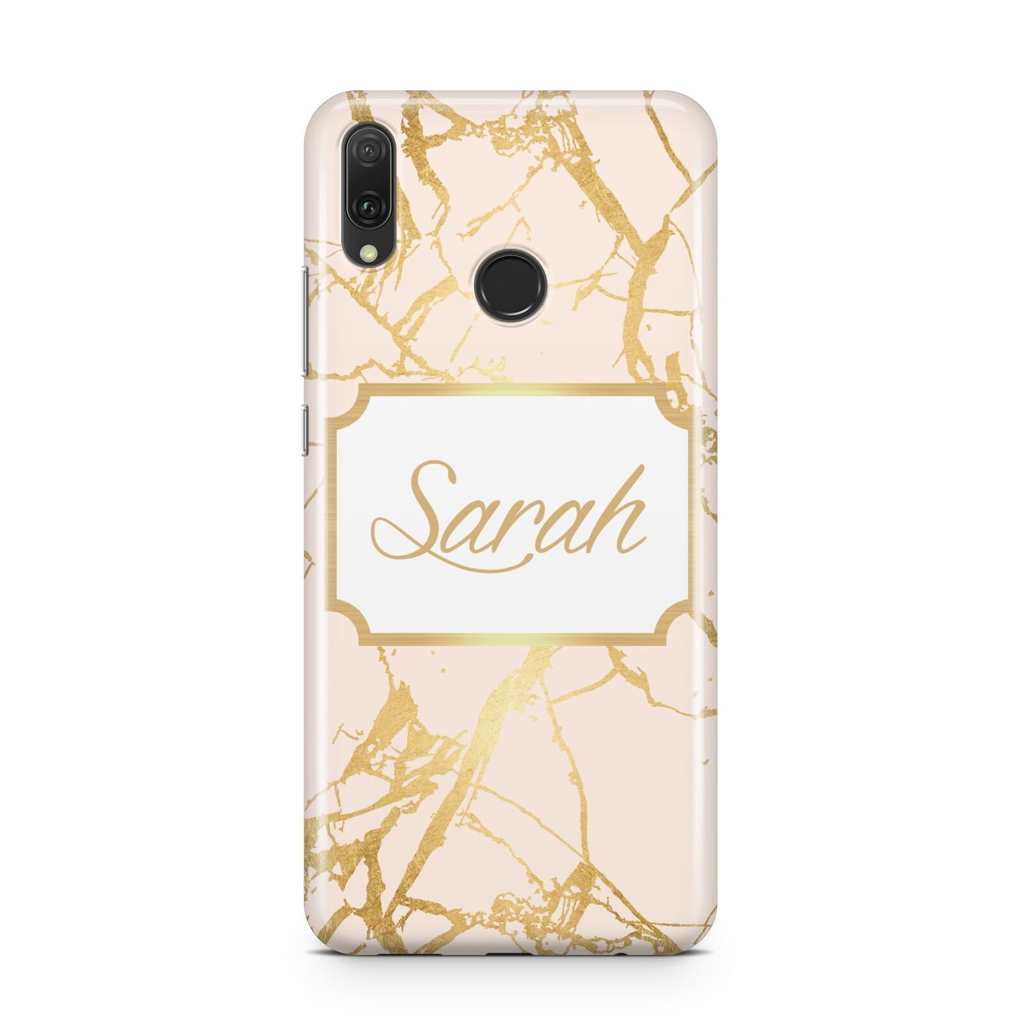 Personalised Gold Marble Pink Name Huawei Y9 2019