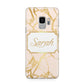 Personalised Gold Marble Pink Name Samsung Galaxy S9 Case