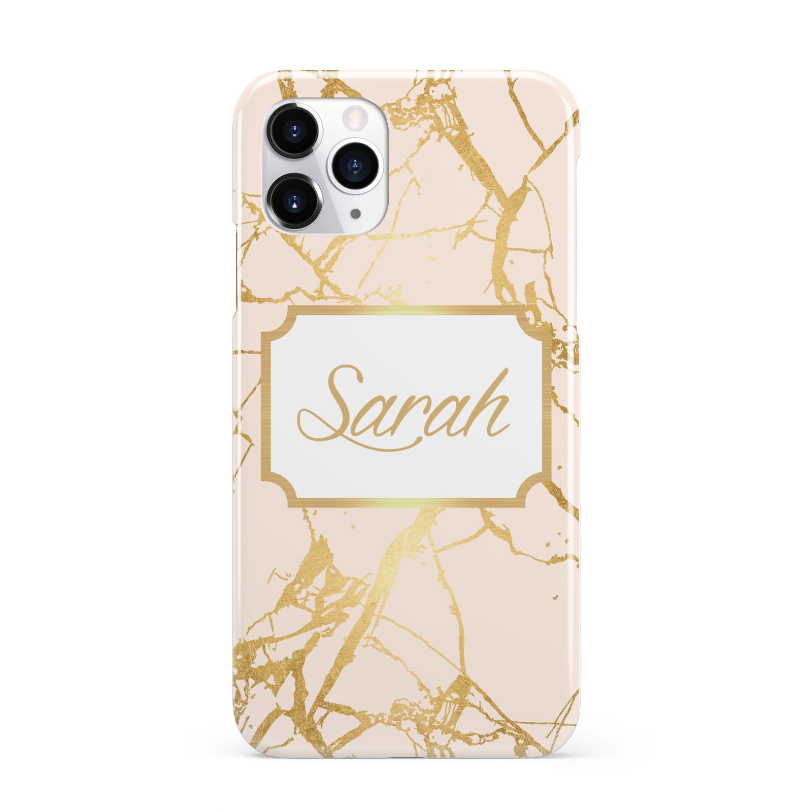 Personalised Gold Marble Pink Name iPhone 11 Pro 3D Snap Case